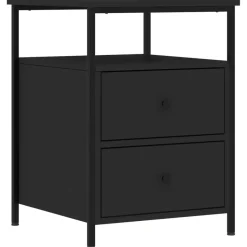 vidaXL - Nachtkastje - Zwart - Bewerkt hout - 2 stuks