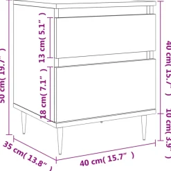vidaXL - Nachtkastje - Zwart - Bewerkt hout - 2 stuks