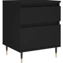 vidaXL - Nachtkastje - Zwart - Bewerkt hout - 2 stuks