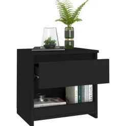 vidaXL - Nachtkastje - Zwart - Bewerkt hout - 2 stuks