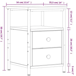 vidaXL - Nachtkastje - Zwart - Bewerkt hout