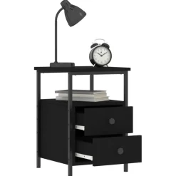 vidaXL - Nachtkastje - Zwart - Bewerkt hout