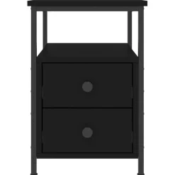 vidaXL - Nachtkastje - Zwart - Bewerkt hout