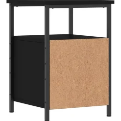 vidaXL - Nachtkastje - Zwart - Bewerkt hout