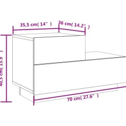 vidaXL - Nachtkastje - Zwart - Bewerkt hout