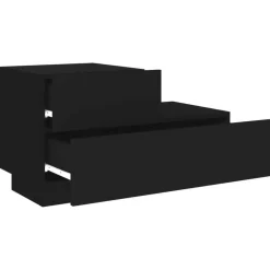 vidaXL - Nachtkastje - Zwart - Bewerkt hout