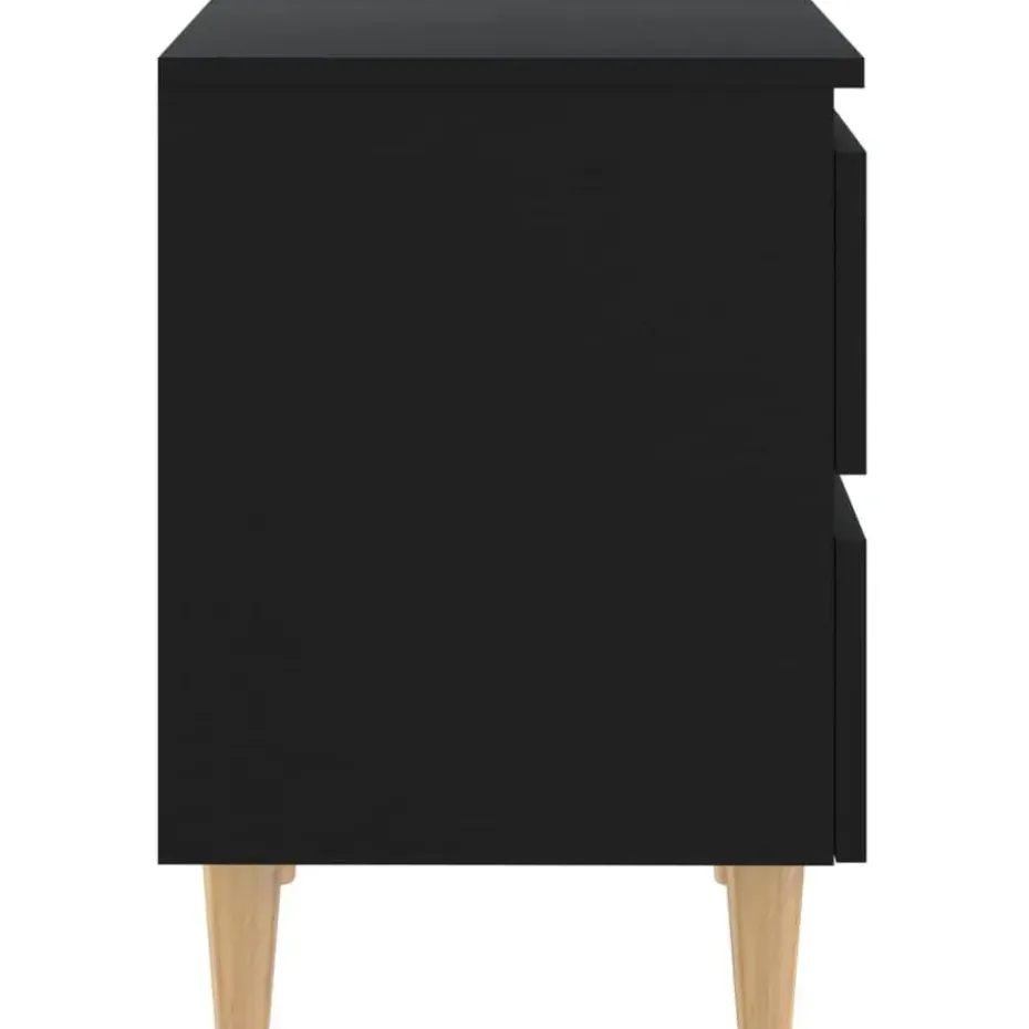 vidaXL - Nachtkastje - Zwart - Grenenhout