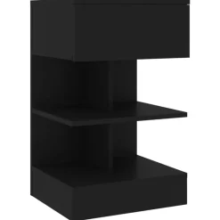 vidaXL - Nachtkastje - Zwart - Bewerkt hout - 2 stuks