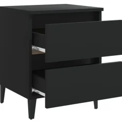 vidaXL - Nachtkastje - Zwart - Bewerkt hout - 2 stuks