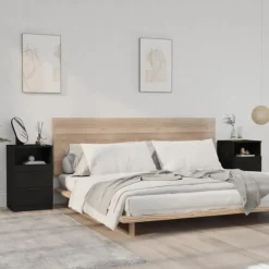 vidaXL - Nachtkastje - Zwart - Spaanplaat - 2 stuks