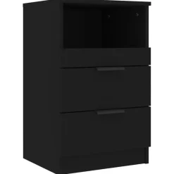 vidaXL - Nachtkastje - Zwart - Spaanplaat - 2 stuks
