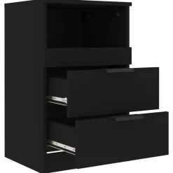 vidaXL - Nachtkastje - Zwart - Spaanplaat - 2 stuks