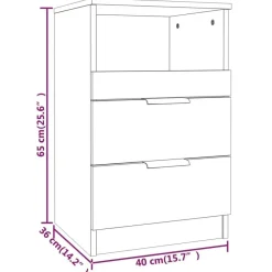 vidaXL - Nachtkastje - Zwart - Spaanplaat - 2 stuks
