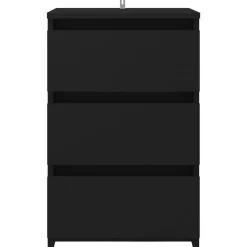 vidaXL - Nachtkastje - Zwart - Bewerkt hout