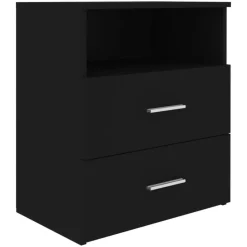 vidaXL - Nachtkastje - Zwart - Bewerkt hout