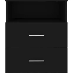 vidaXL - Nachtkastje - Zwart - Bewerkt hout