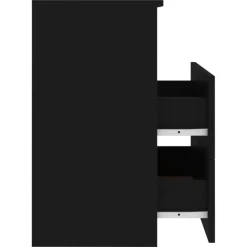 vidaXL - Nachtkastje - Zwart - Bewerkt hout