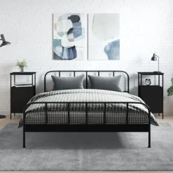 vidaXL - Nachtkastje - Zwart - Bewerkt hout - 2 stuks