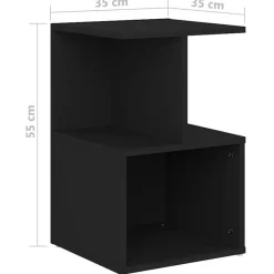 vidaXL - Nachtkastje - Zwart - Bewerkt hout