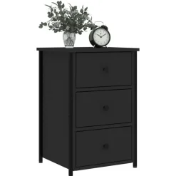 vidaXL - Nachtkastje - Zwart - Bewerkt hout - 2 stuks