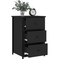 vidaXL - Nachtkastje - Zwart - Bewerkt hout - 2 stuks