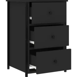 vidaXL - Nachtkastje - Zwart - Bewerkt hout - 2 stuks