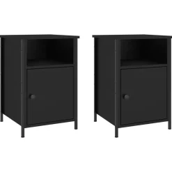 vidaXL - Nachtkastjes - Zwart - Bewerkt hout - 40 x 42 x 60 cm - 2 stuks