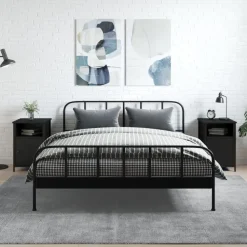 vidaXL - Nachtkastjes - Zwart - Bewerkt hout - 40 x 42 x 60 cm - 2 stuks