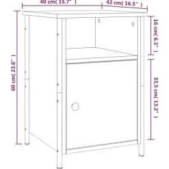 vidaXL - Nachtkastjes - Zwart - Bewerkt hout - 40 x 42 x 60 cm - 2 stuks
