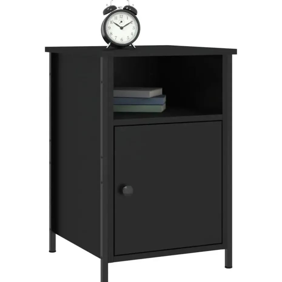 vidaXL - Nachtkastjes - Zwart - Bewerkt hout - 40 x 42 x 60 cm - 2 stuks