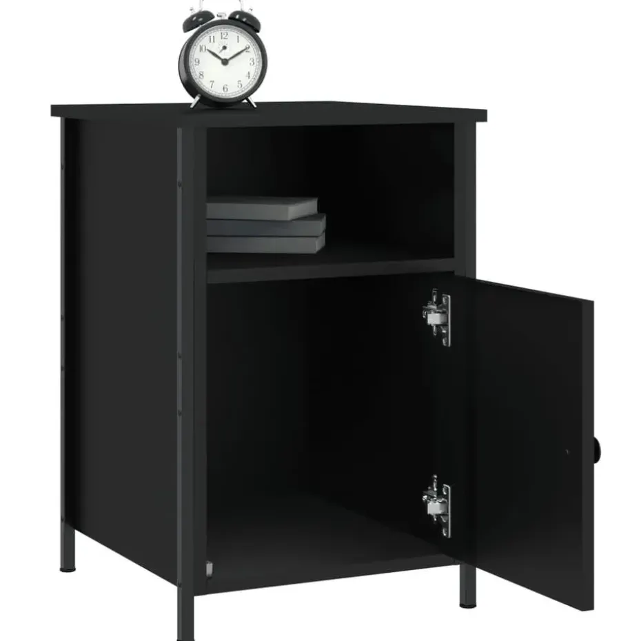 vidaXL - Nachtkastjes - Zwart - Bewerkt hout - 40 x 42 x 60 cm - 2 stuks