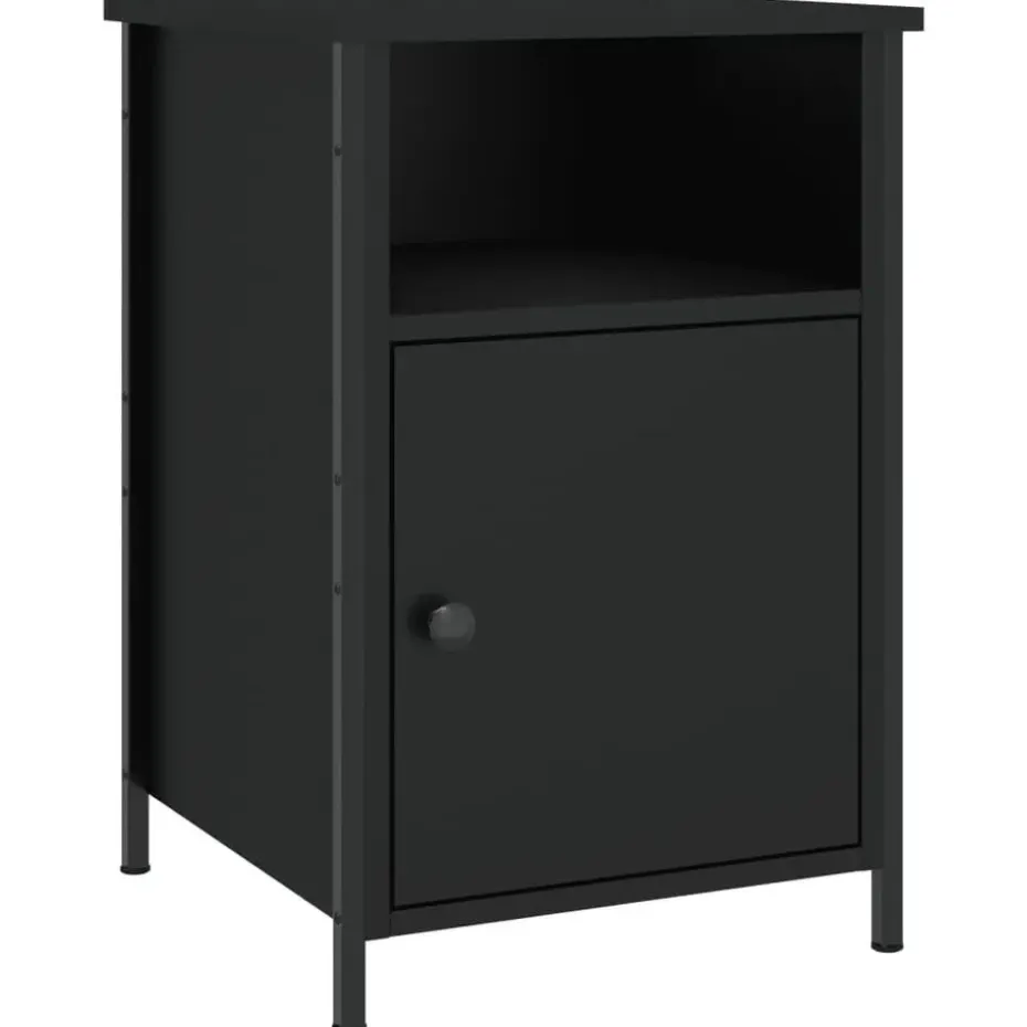 vidaXL - Nachtkastjes - Zwart - Bewerkt hout - 40 x 42 x 60 cm - 2 stuks