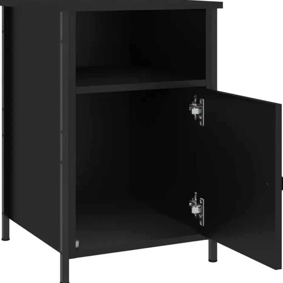 vidaXL - Nachtkastjes - Zwart - Bewerkt hout - 40 x 42 x 60 cm - 2 stuks