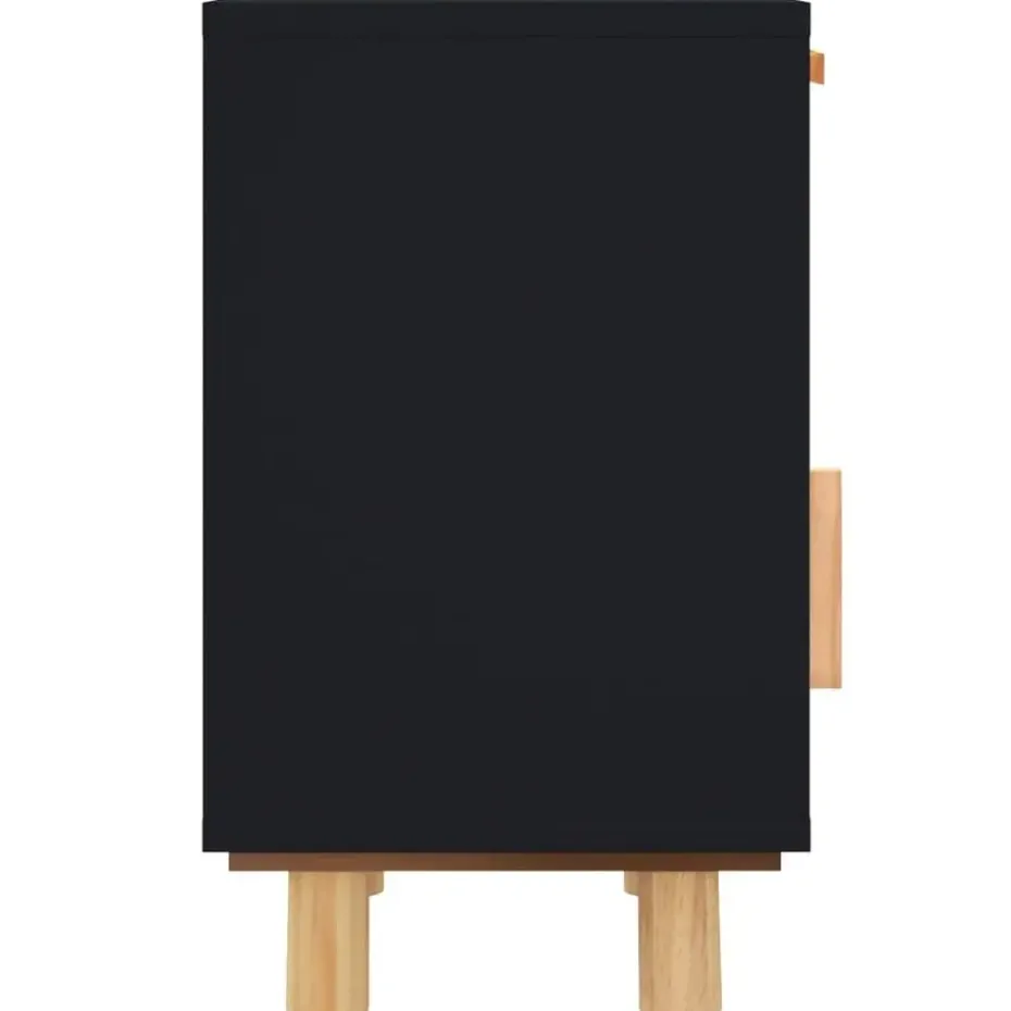 vidaXL - Nachtkastjes - Zwart - Grenenhout en natuurlijk rattan - 2 stuks