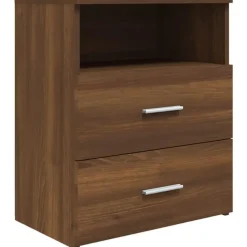 vidaXL - Nachtkastjes met 2 lades - Bruineiken - Hout - 50x32x60 cm - Set van 2