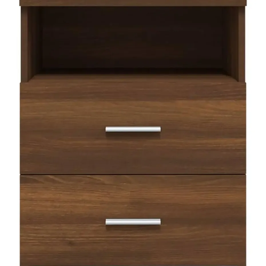 vidaXL - Nachtkastjes met 2 lades - Bruineiken - Hout - 50x32x60 cm - Set van 2