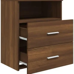 vidaXL - Nachtkastjes met 2 lades - Bruineiken - Hout - 50x32x60 cm - Set van 2