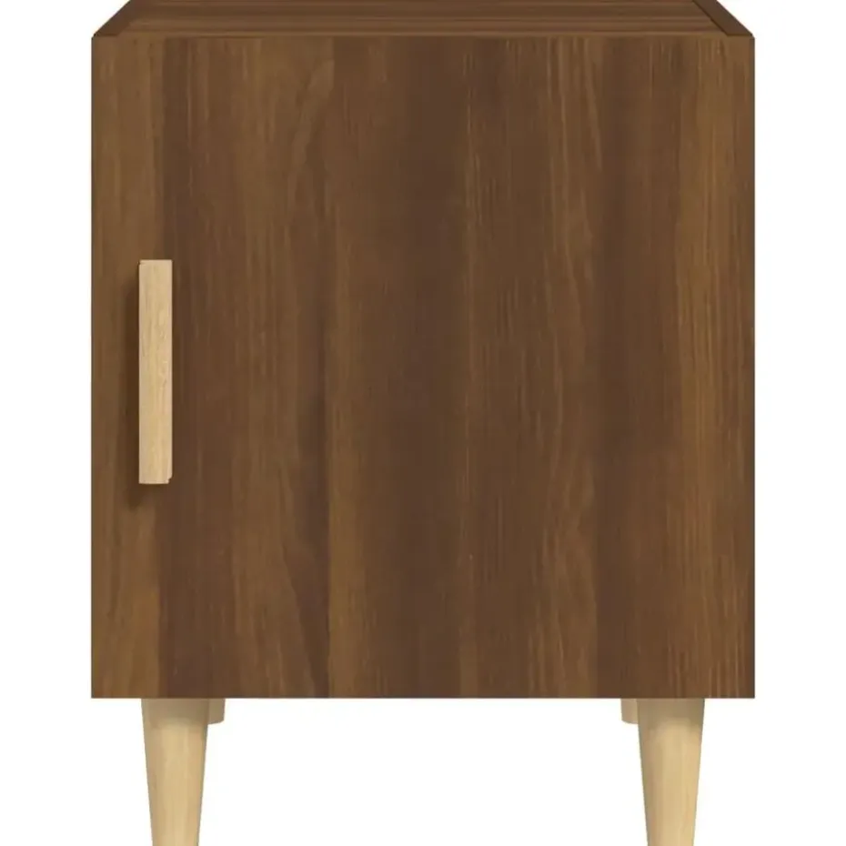 vidaXL - Nachtkastjes met houten poten - Bruin eiken - 40x40x50 cm - 2 stuks