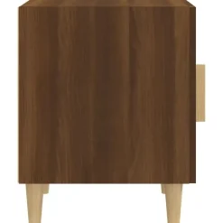 vidaXL - Nachtkastjes met houten poten - Bruin eiken - 40x40x50 cm - 2 stuks