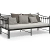 vidaXL - Onderschuifbedbank - Zwart - Metaal - 90x200 cm