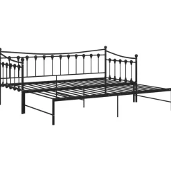 vidaXL - Onderschuifbedbank - Zwart - Metaal - 90x200 cm