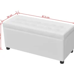 vidaXL - Opberg Hocker - Wit - Kunstleer