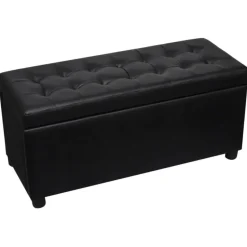 vidaXL - Opberg Hocker - Zwart - Kunstleer