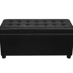 vidaXL - Opberg Hocker - Zwart - Kunstleer