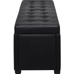 vidaXL - Opberg Hocker - Zwart - Kunstleer