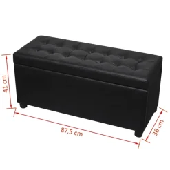 vidaXL - Opberg Hocker - Zwart - Kunstleer