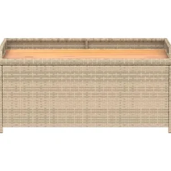 vidaXL - Opbergbankje bruin - Poly rattan en acaciahout - 100x50x52 cm