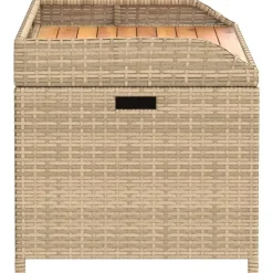 vidaXL - Opbergbankje bruin - Poly rattan en acaciahout - 100x50x52 cm