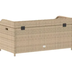 vidaXL - Opbergbankje bruin - Poly rattan en acaciahout - 100x50x52 cm