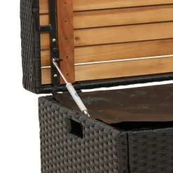 vidaXL - Opbergbankje zwart - Poly rattan en acaciahout - 100x50x52 cm